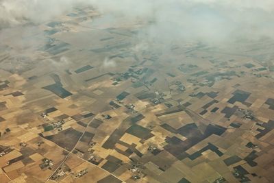 High angle view of agricultural field