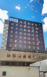 Low angle view of building against sky