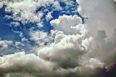 Low angle view of cloudy sky