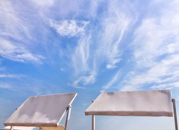 Low angle view of roof against sky