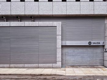 Closed door of building