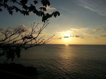 Scenic view of sea during sunset