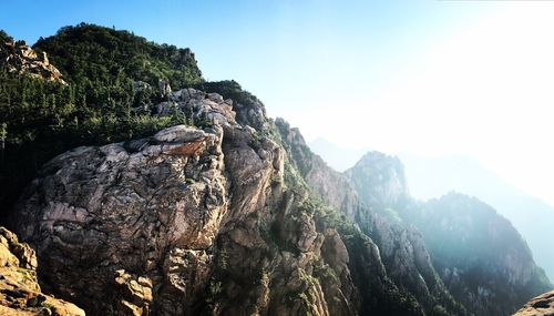 Scenic view of mountains against clear sky