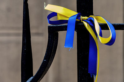 Ukrainian colors - ribbon at ukrainian consulate nyc