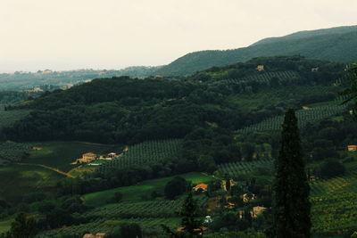 High angle view of mountain range