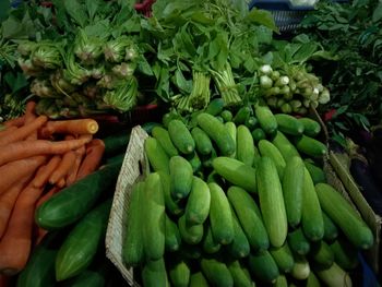 Vegetables for sale at market stall