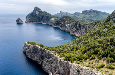 High angle view of sea against sky