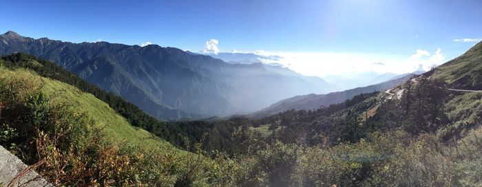 Scenic view of mountains against sky