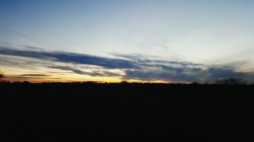 Silhouette of landscape at sunset