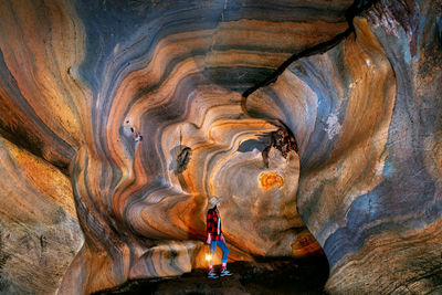 Low angle view of rock formations