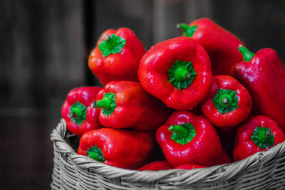 Close-up of strawberries in basket