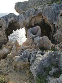 Rock formation in water