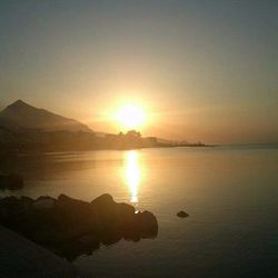 Scenic view of sunset over sea