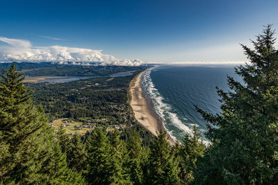 High angle view of sea against sky
