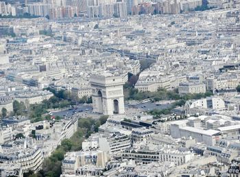 High angle view of cityscape against sky