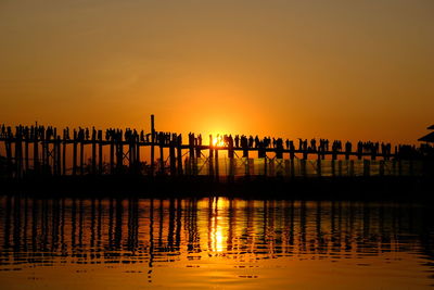 Scenic view of sea during sunset