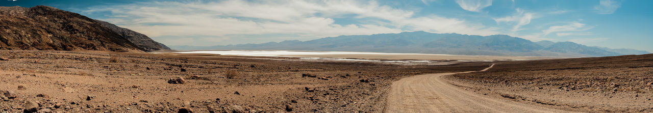 Panoramic view of desert against sky