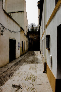 Empty alley amidst buildings in city