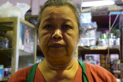 Portrait of senior woman in shop