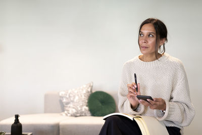 Woman working from home