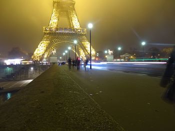 View of city at night