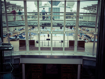 View of building through window