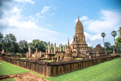 Panoramic view of temple building against sky