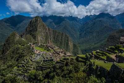 Low angle view of mountain against sky