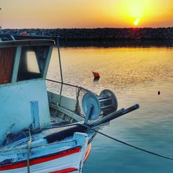 Cropped image of boat in sea