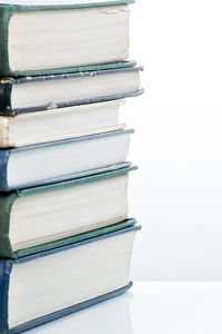 Stack of books on table