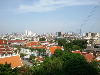 High angle shot of buildings