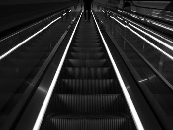 Elevated view of escalator