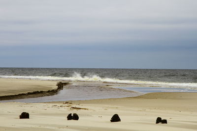 Scenic view of beach against sky