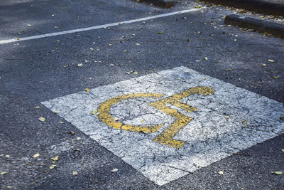 Disabled sign on road