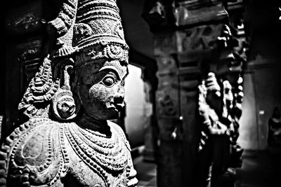 Close-up of carving on wall