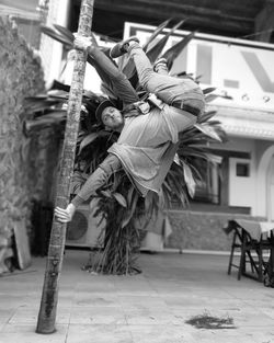 Man holding umbrella