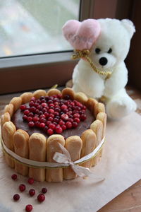 Close-up of cake on table