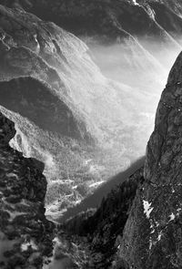 Scenic view of rocky mountains