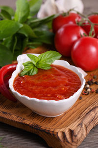 Close-up of food on table