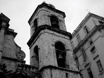 Low angle view of old building against sky