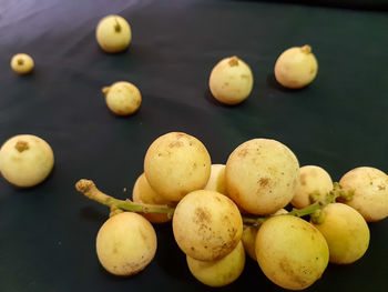 High angle view of fruits on table