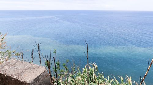 High angle view of sea against sky