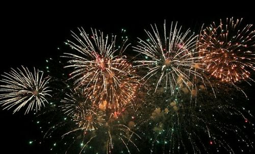 Fireworks exploding in night sky