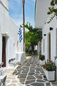 Picturesque naousa town street on paros island, greece