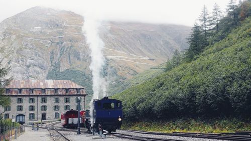 Rain against mountain