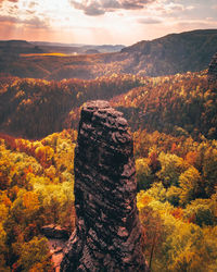 Scenic view of landscape against sky during sunset
