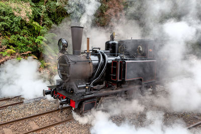 Smoke emitting from train