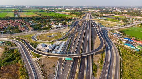 High angle view of traffic on highway