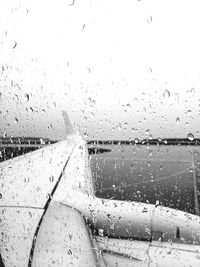 Close-up of raindrops on glass window