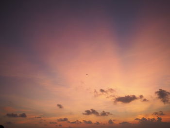 Low angle view of orange sky